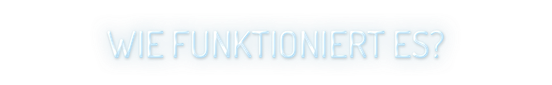 Der Text in leuchtendem Blau fragt: 'Wie funktioniert es?' und vermittelt Neugier und Interesse an einem Thema.