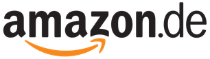 Das Amazon-Logo zeigt den Schriftzug 'amazon.de' in schwarzer Schrift mit einem orangefarbenen Pfeil, der von A nach Z zeigt.
