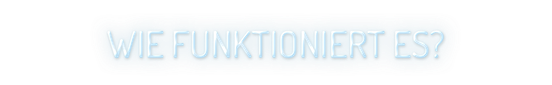 Der Text in leuchtendem Blau fragt: 'Wie funktioniert es?' und vermittelt Neugier und Interesse an einem Thema.